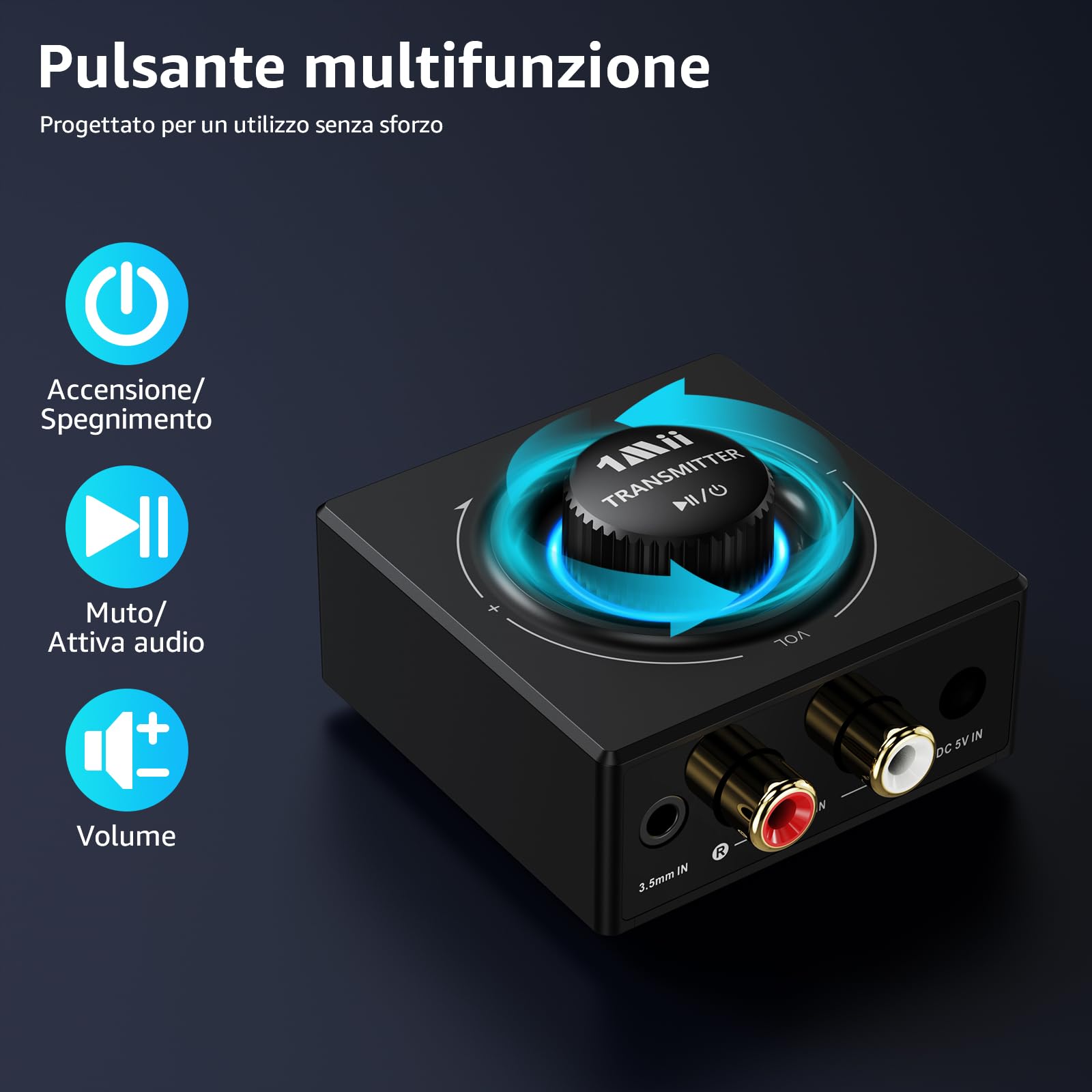 1Mii 2.4G Trasmettitore Ricevitore Audio Wireless 1TX+1RX Bassa Latenza