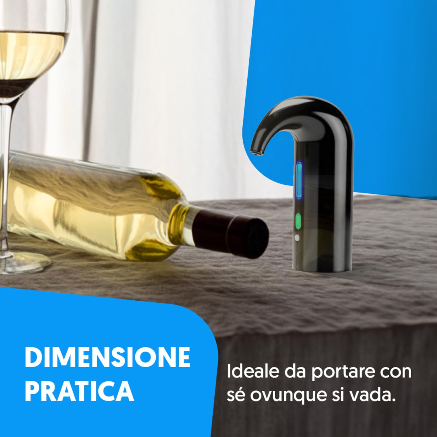 NK decanter vino elettrico nero USB ricaricabile con filtro