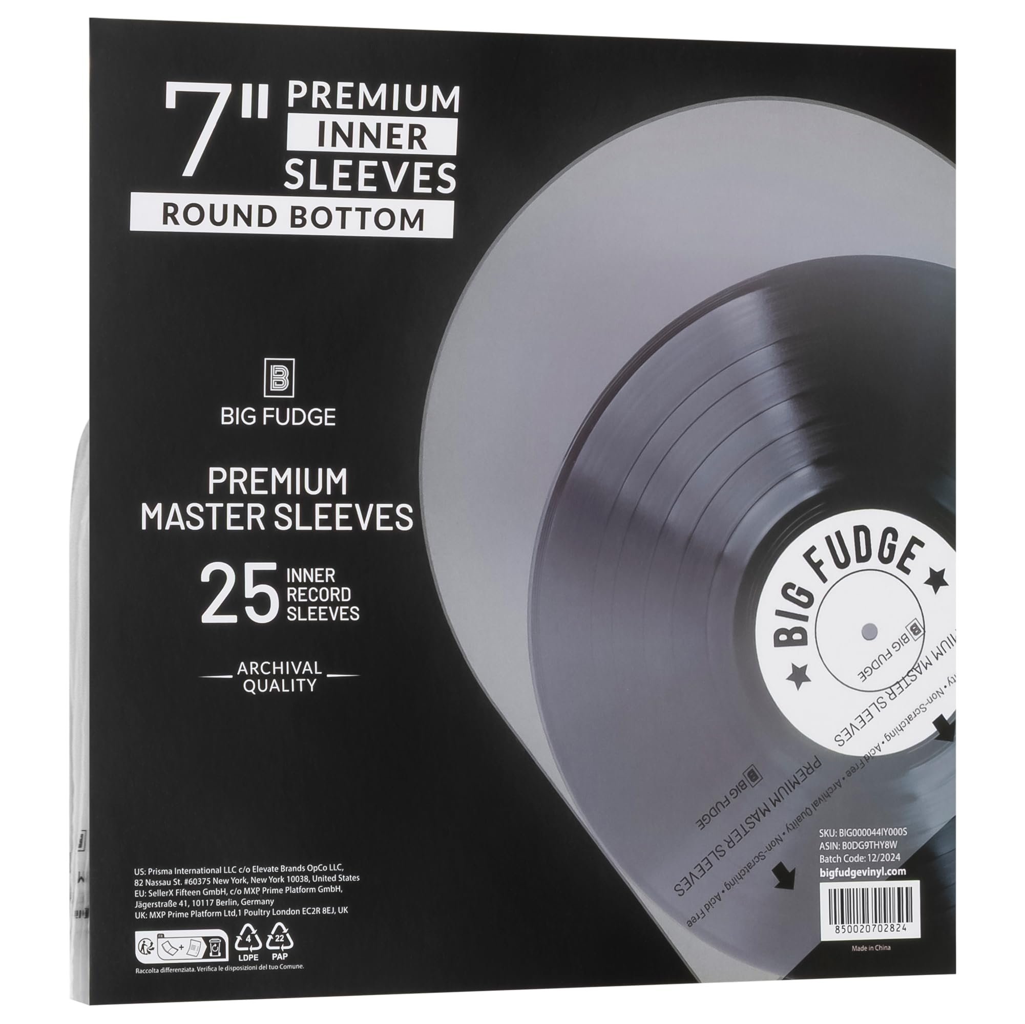 Big Fudge Inner Sleeves Premium Master 7 Pollici 50 Pezzi