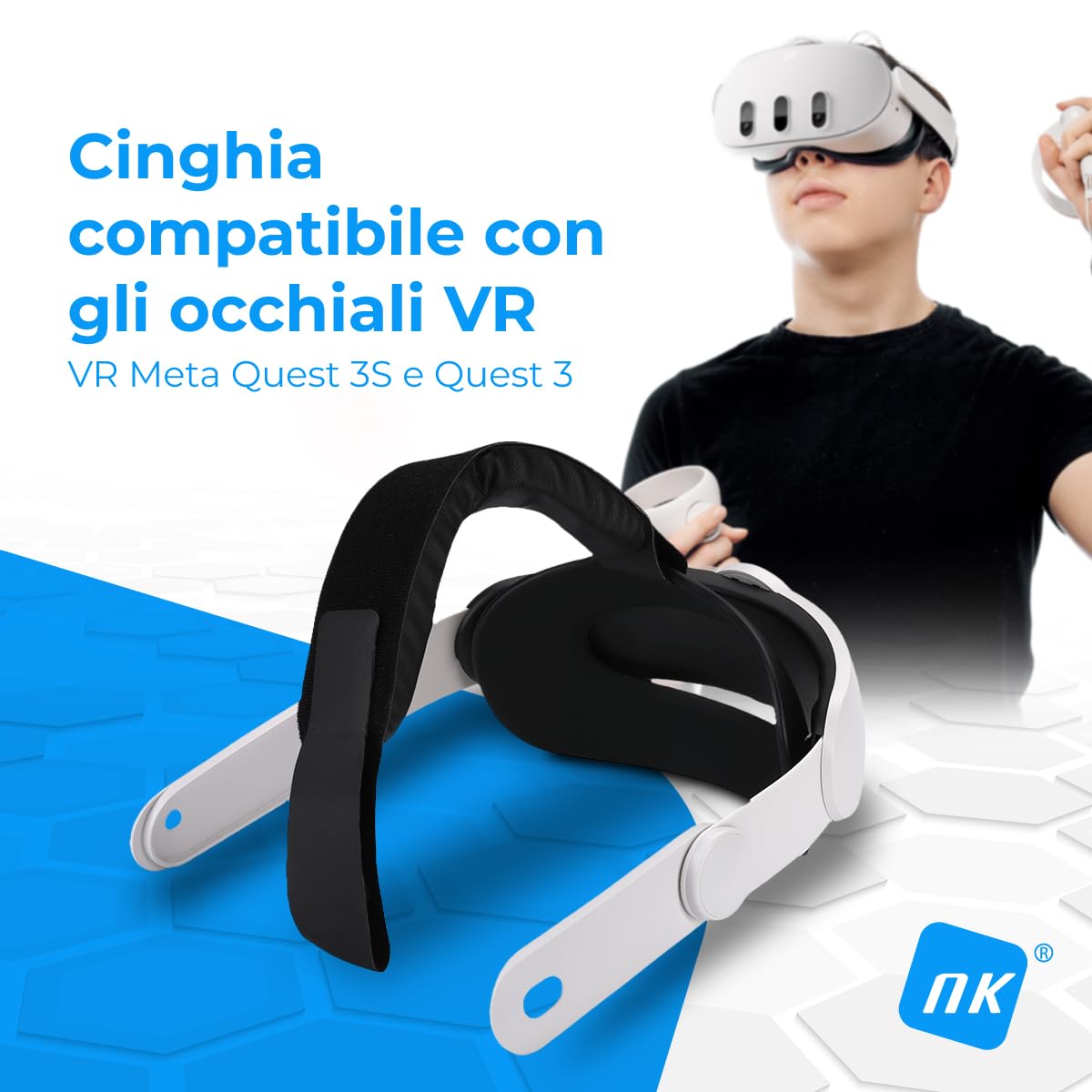 NK Cinturino per Meta Quest 3S e Quest 3 bianco