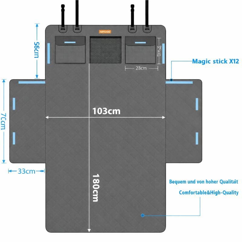 NK Automobile Copertura Bagagliaio Cani Nero 280x103 Cm