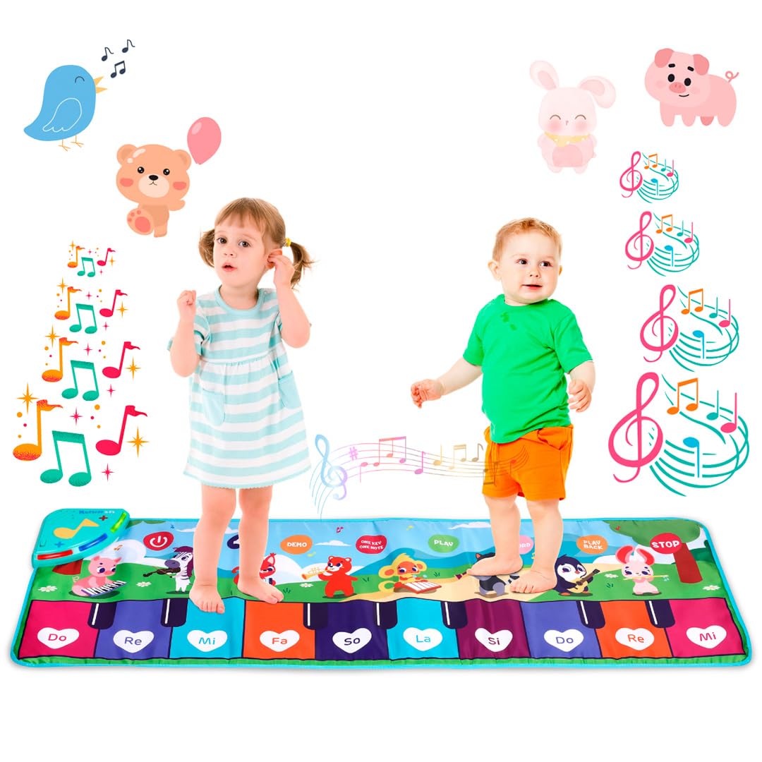 NK Tappeto Musicale Dinosauri LED 110x36cm Record 8 Suoni