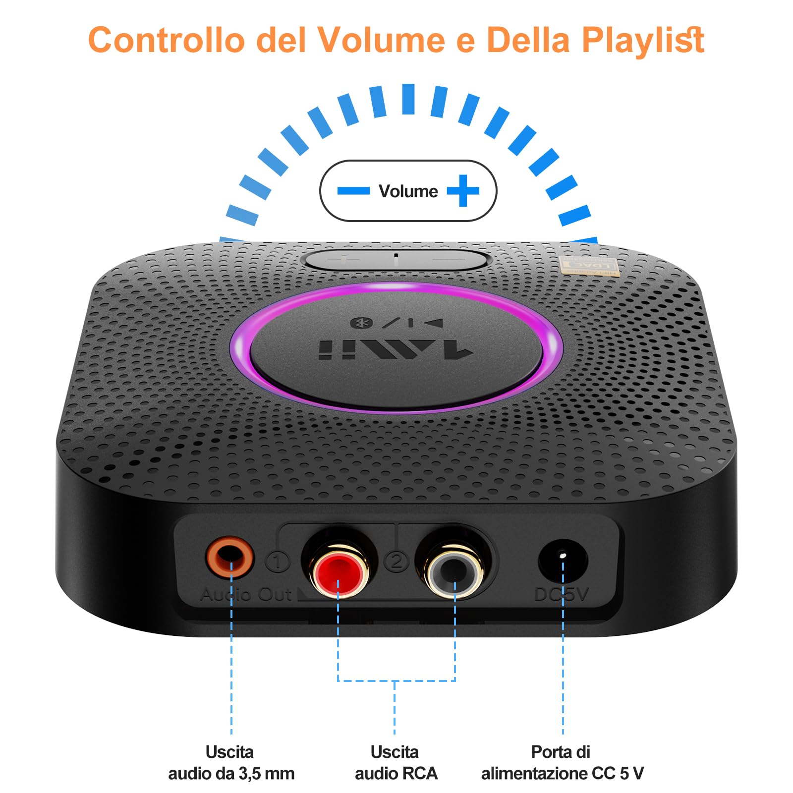 1Mii B06S+ Ricevitore Bluetooth HiFi LDAC con AUX