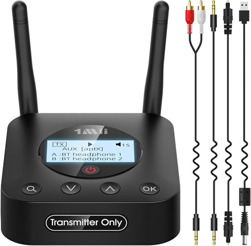 1Mii B06TX+ Trasmettitore Bluetooth TV 2 Cuffie aptX