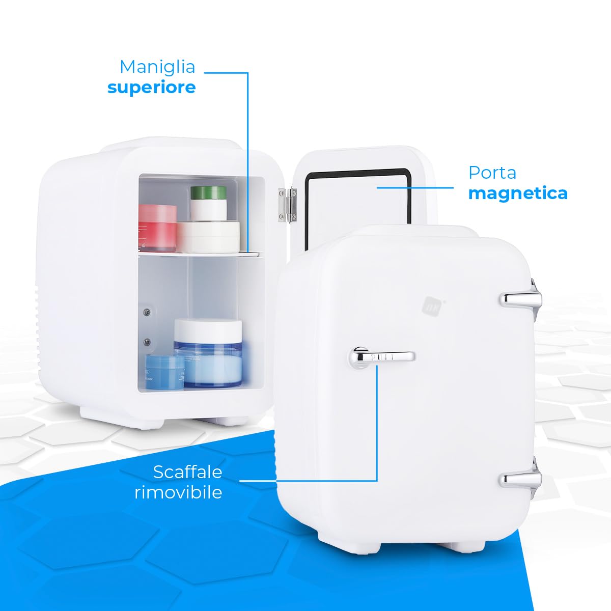 NK Casa e Cucina Mini Frigorifero Portatile 4L Bianco Caldo-Freddo