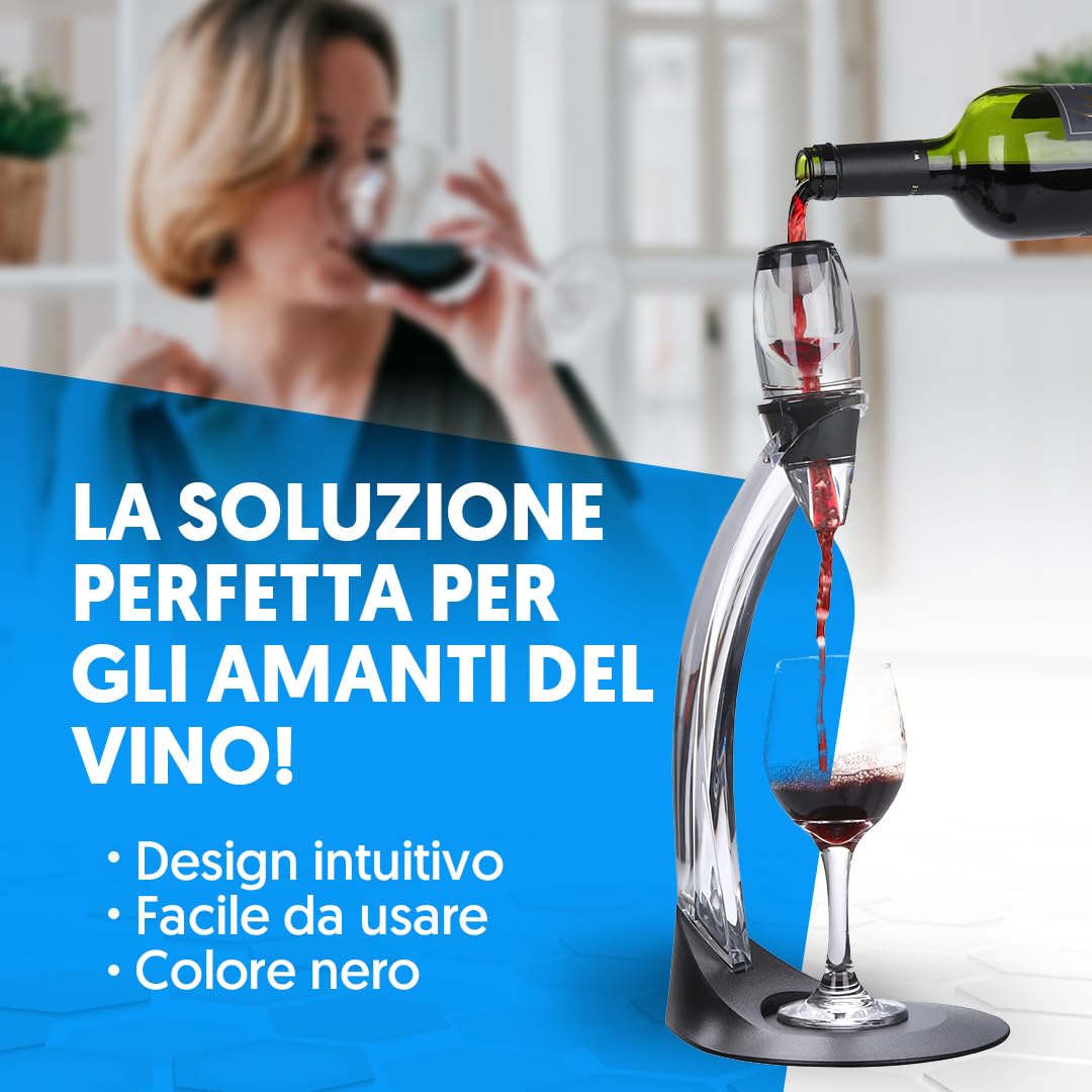 NK Set Decanter Vino acrilico con filtro e supporto