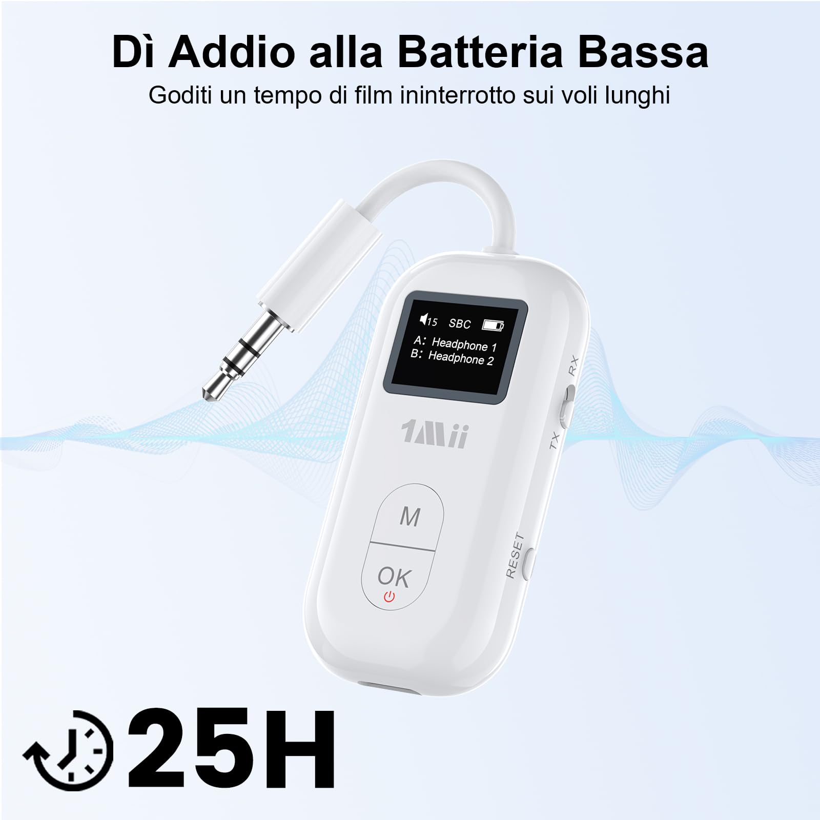 1Mii SafeFly Pro Trasmettitore Ricevitore Bluetooth Aereo