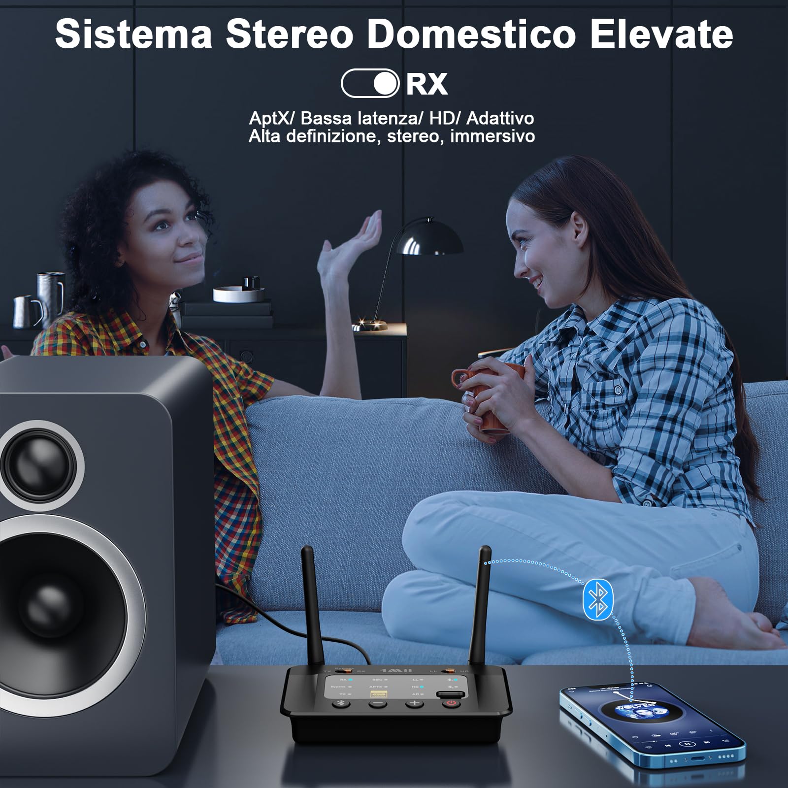 1Mii B03S Trasmettitore Ricevitore Bluetooth 5.3 aptX HD