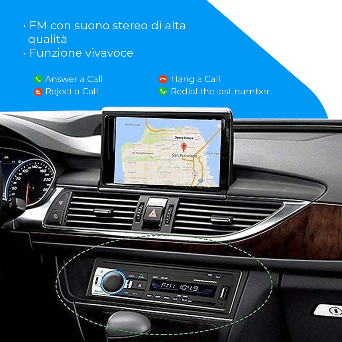 NK Radiocare Autoradio Bluetooth 1 DIN 4x40W