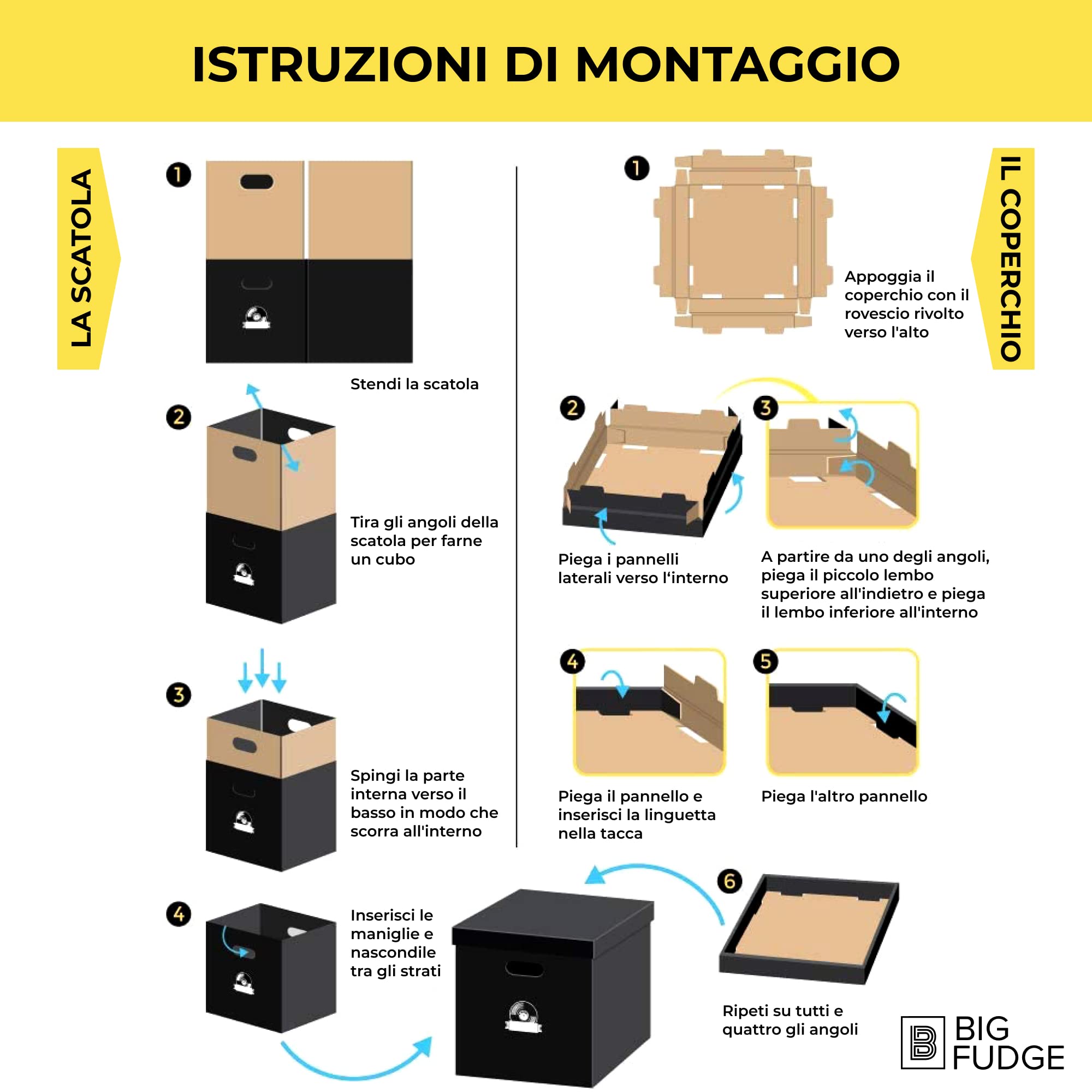 Big Fudge Cube scatola porta vinili nero 5 pezzi 33 cm