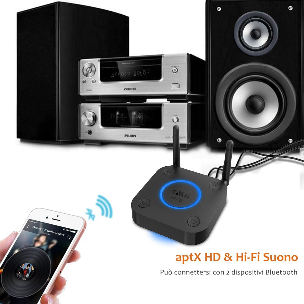 1Mii B06 Pro Ricevitore Bluetooth HiFi aptX LL 60m