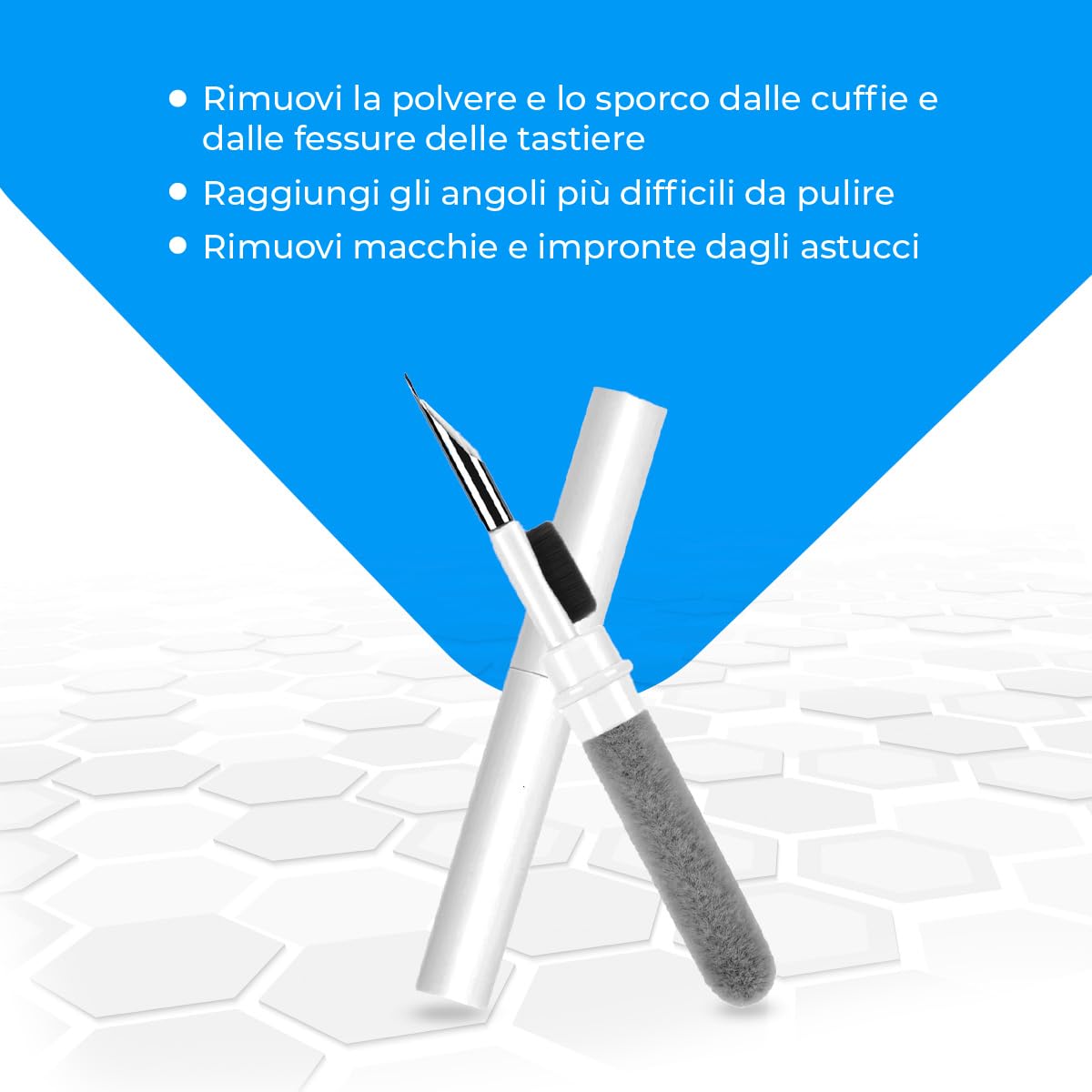 NK kit pulizia AirPods penna 3 in 1 spazzola pinza