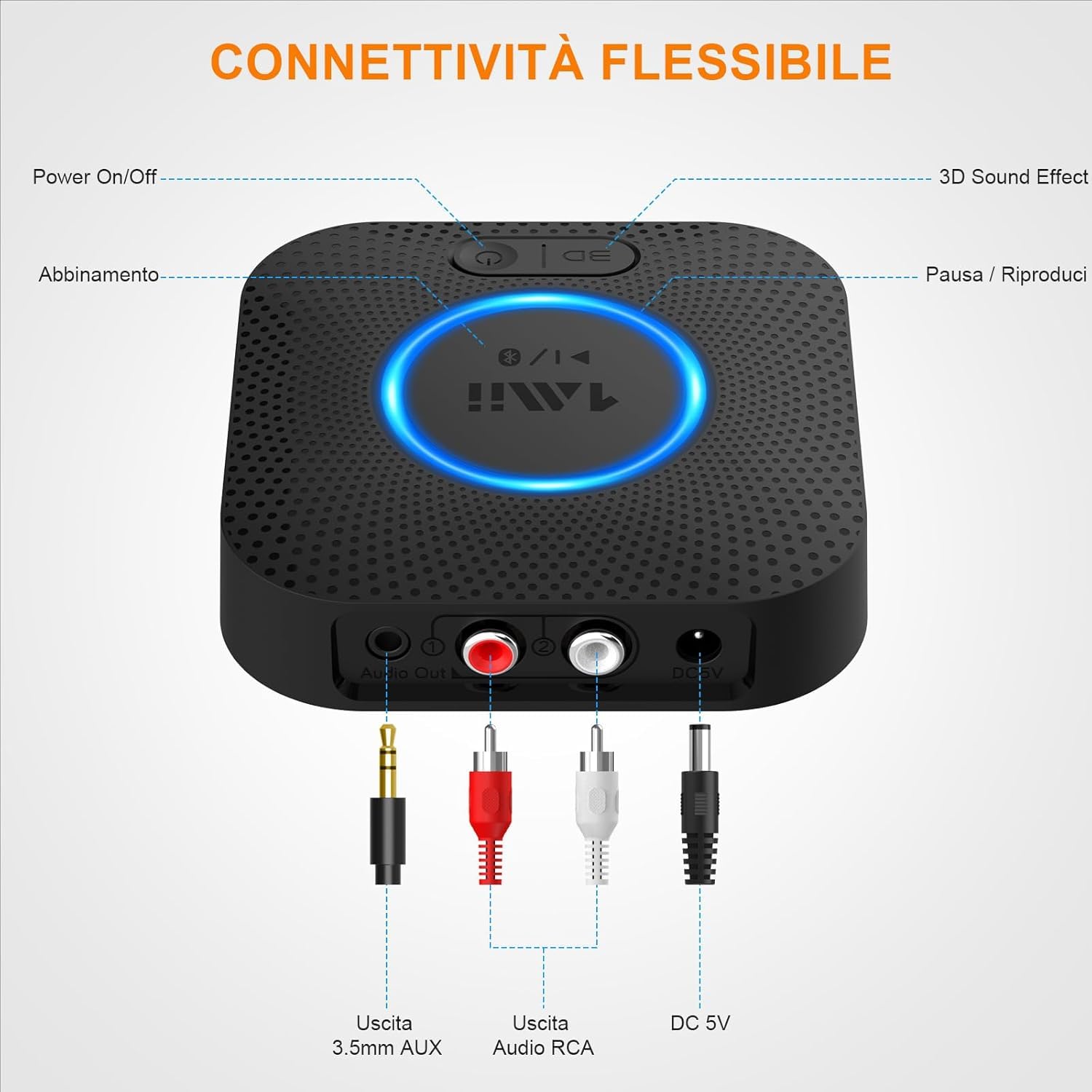 1Mii Bluetooth Receiver B06+ Ricevitore aptX HD RCA 50m