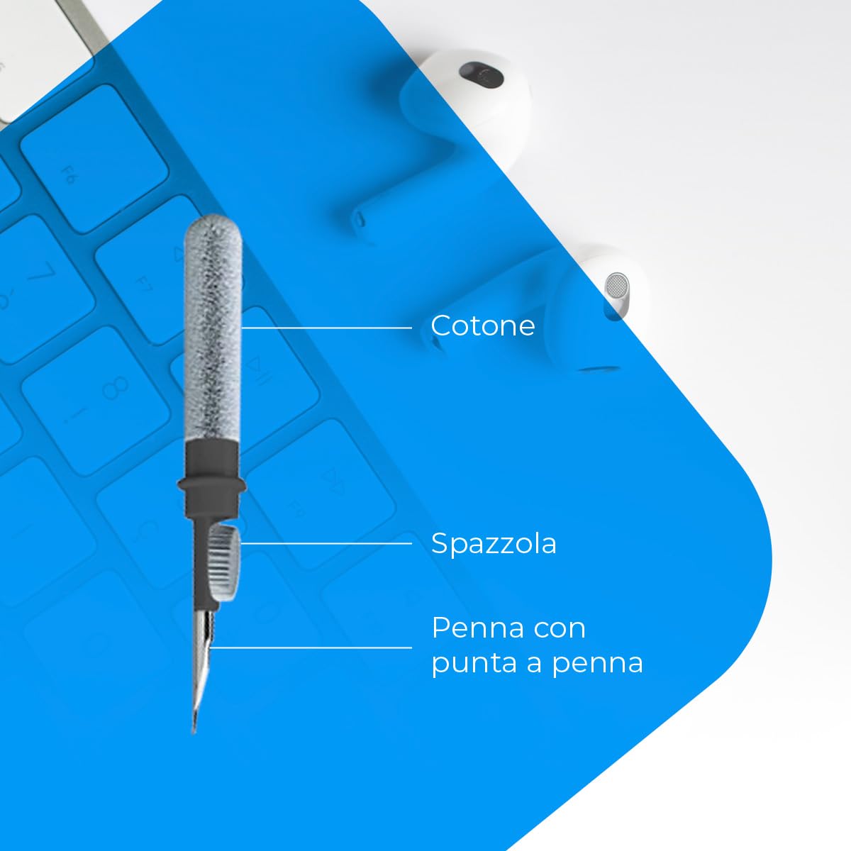 NK kit pulizia AirPods 3 in 1 penna con spazzola per auricolari