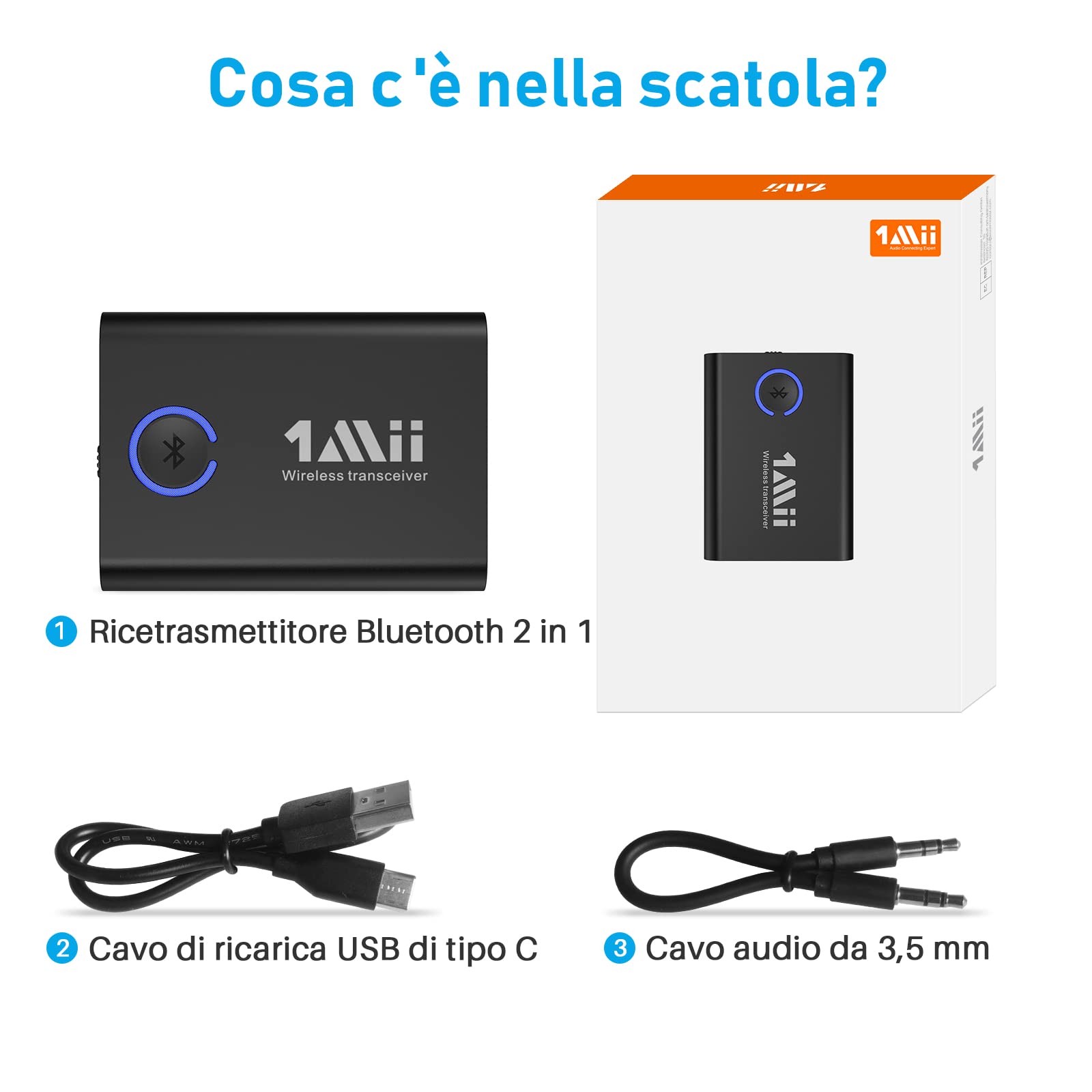 1Mii ML301 Trasmettitore Ricevitore Bluetooth 5.3 aptX AUX