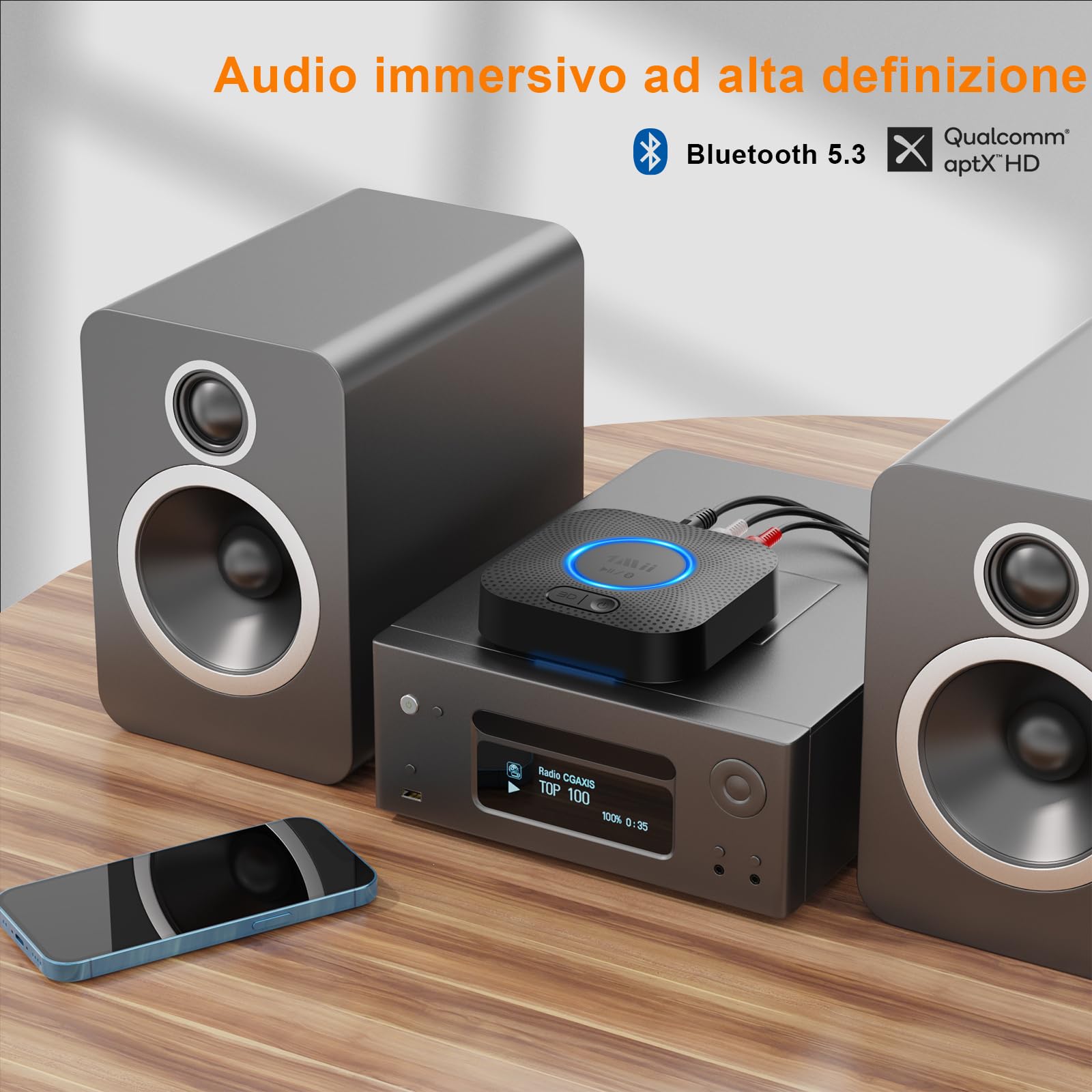 1Mii B06 Plus Ricevitore Bluetooth aptX HD 50m