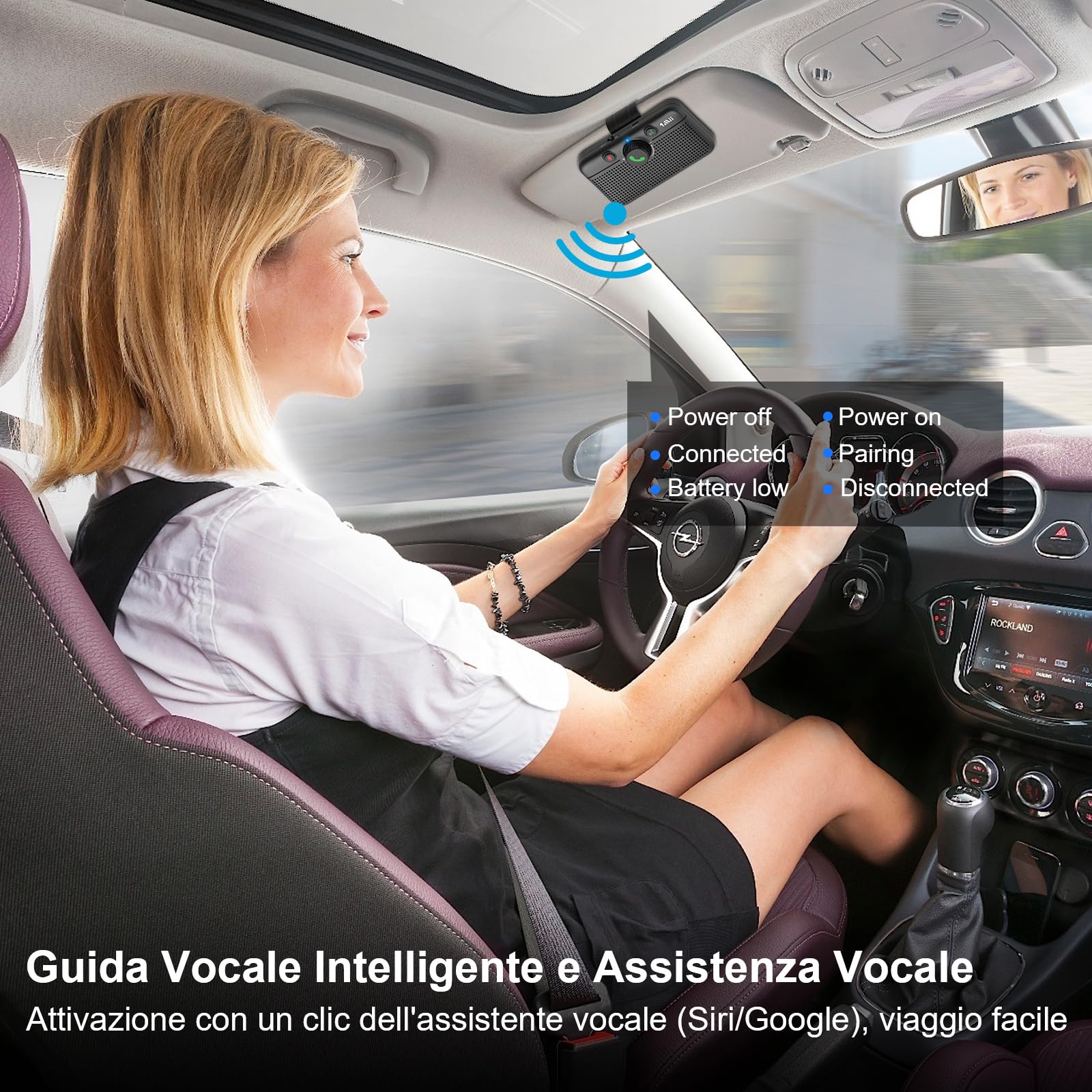 1Mii MK02 Vivavoce Auto Bluetooth 5.3 Altoparlante 3W