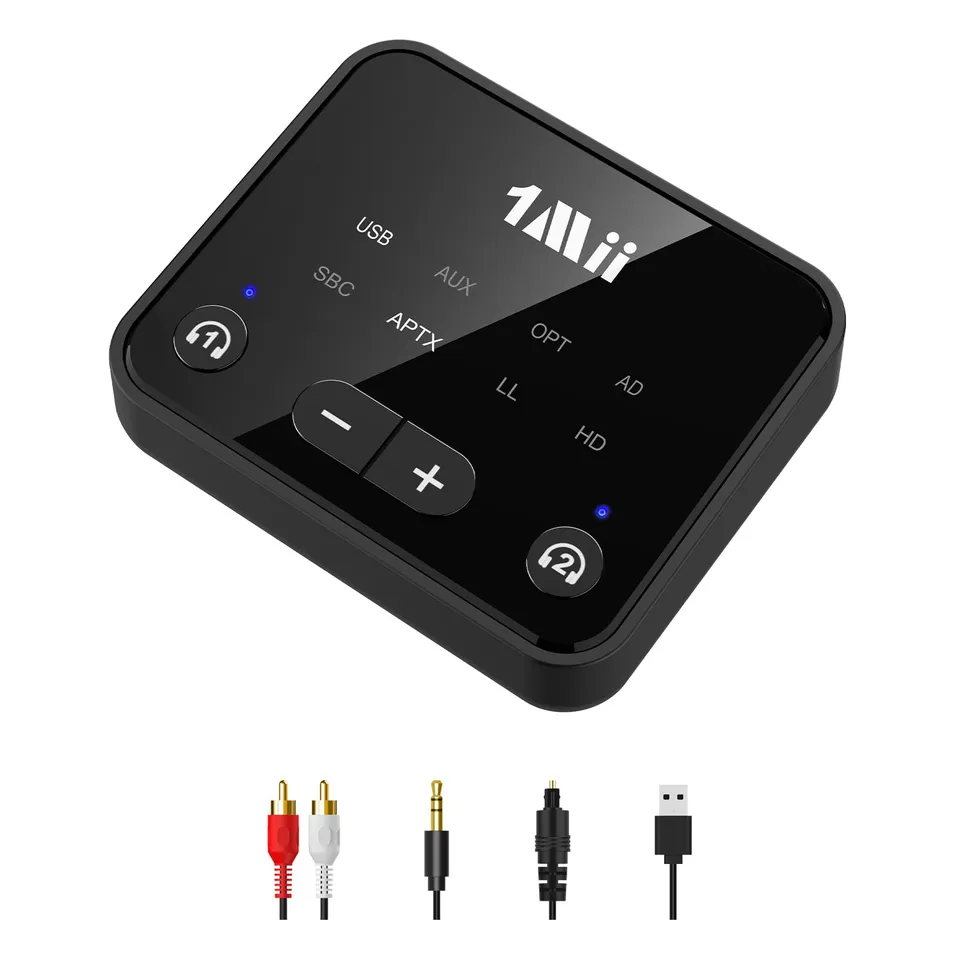 1Mii B06T6 Trasmettitore Bluetooth TV 2 Cuffie aptX LL