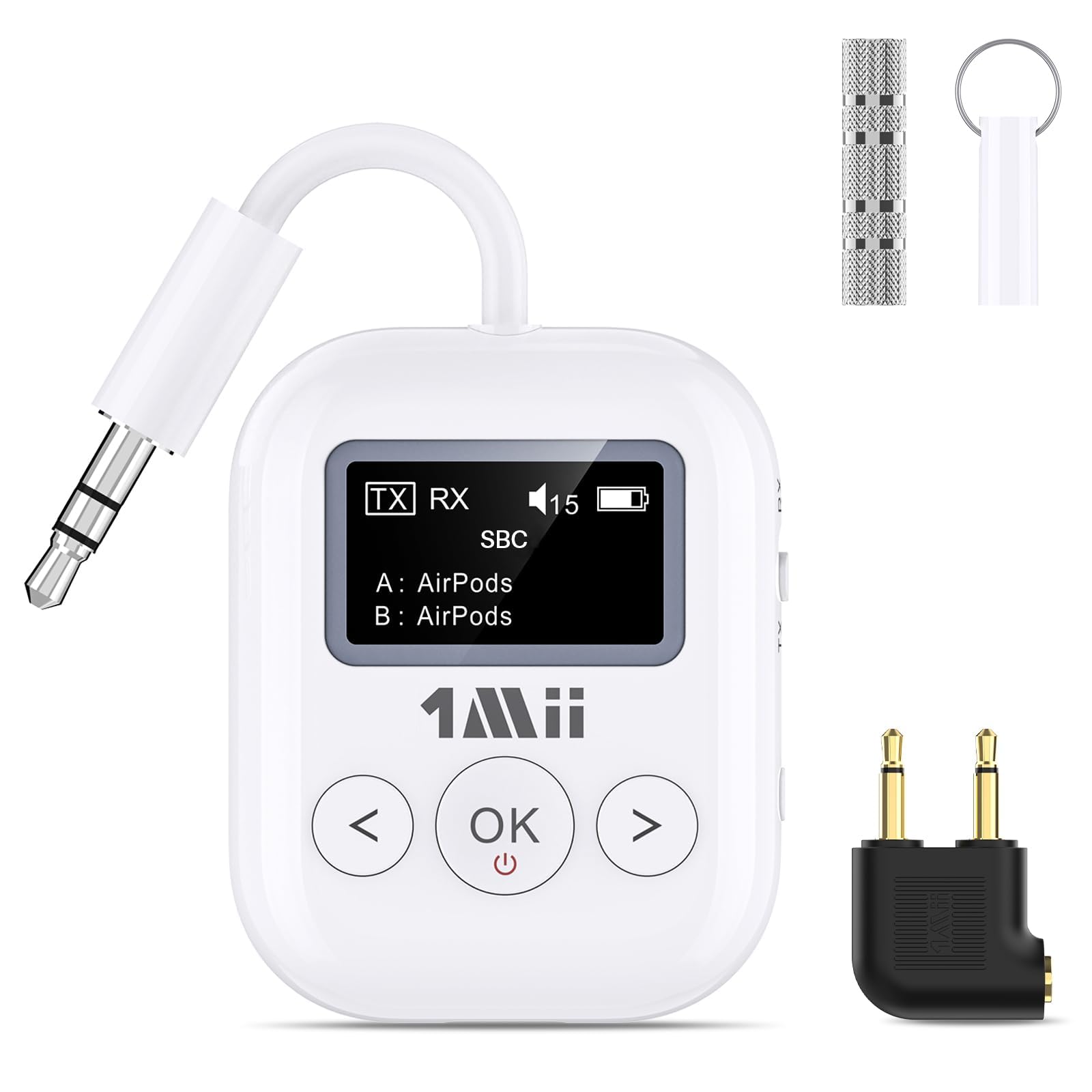 1Mii SafeFly Min+ Trasmettitore Bluetooth TV aptX 25 Ore
