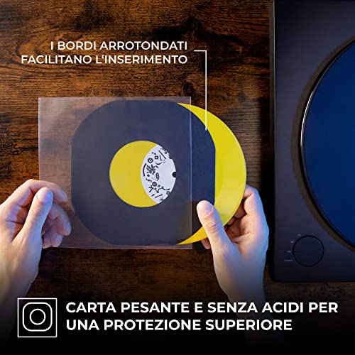 Big Fudge Record Jackets buste interne 7" 50x nere carta senza acidi