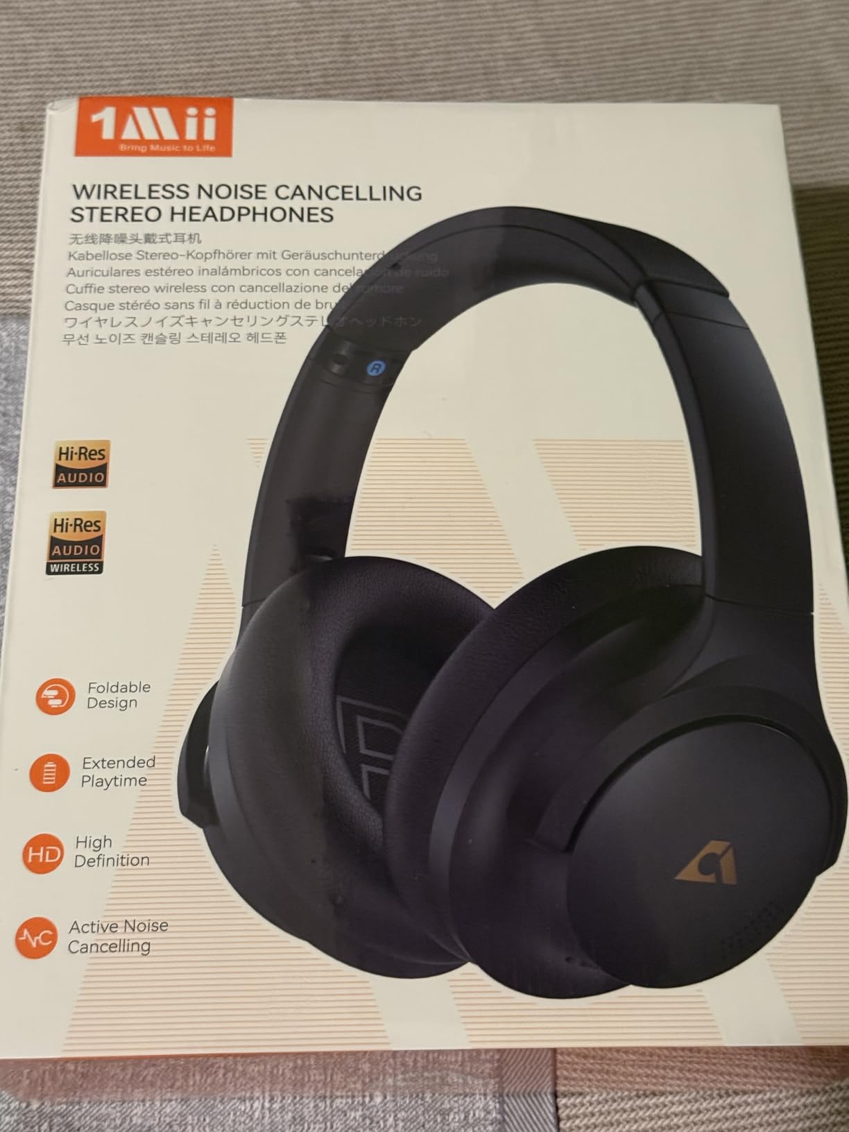 1Mii Y8+ Cuffie Bluetooth Over-Ear Nero ANC LDAC