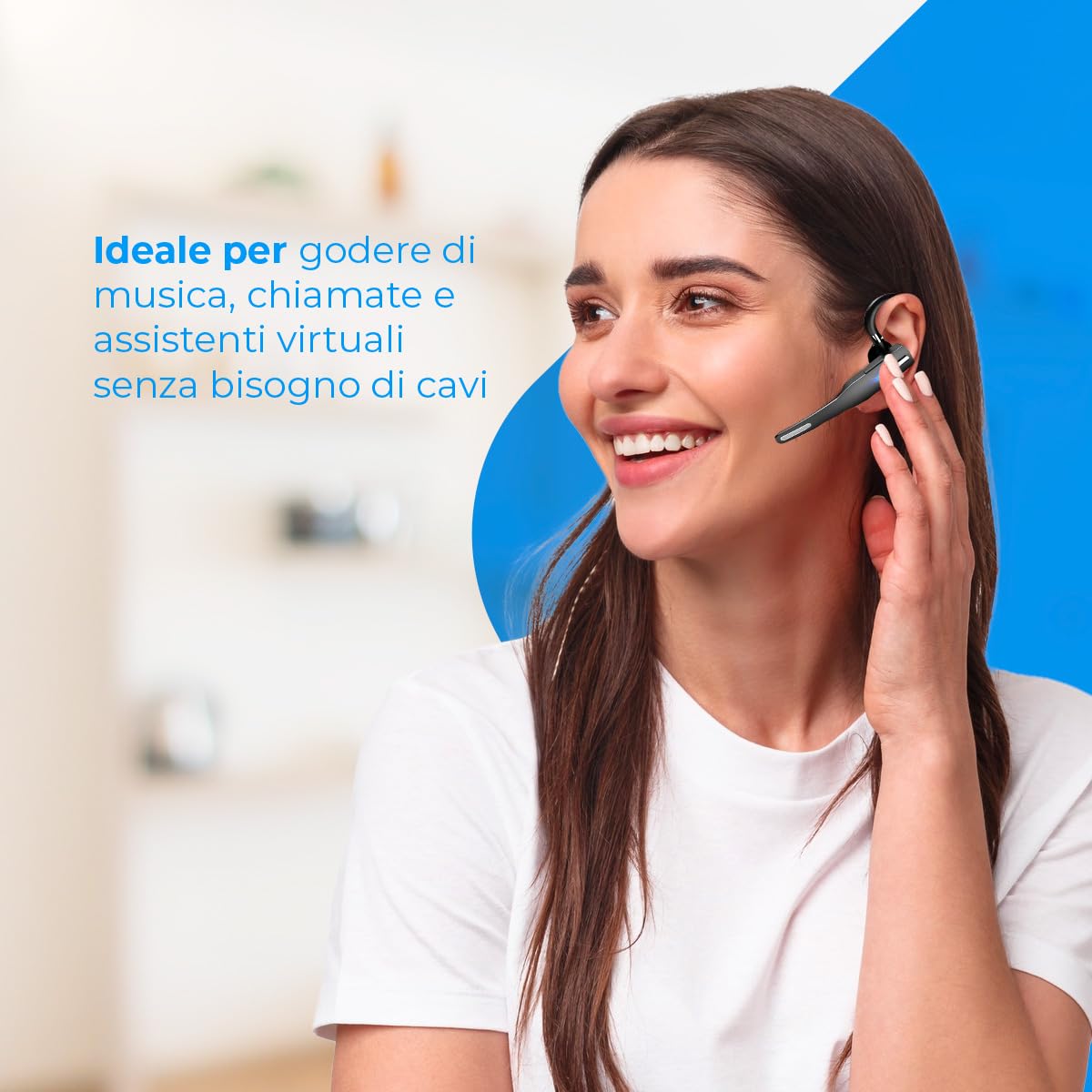 NK Auricolare Bluetooth Mono con Custodia Ricarica Lavoro