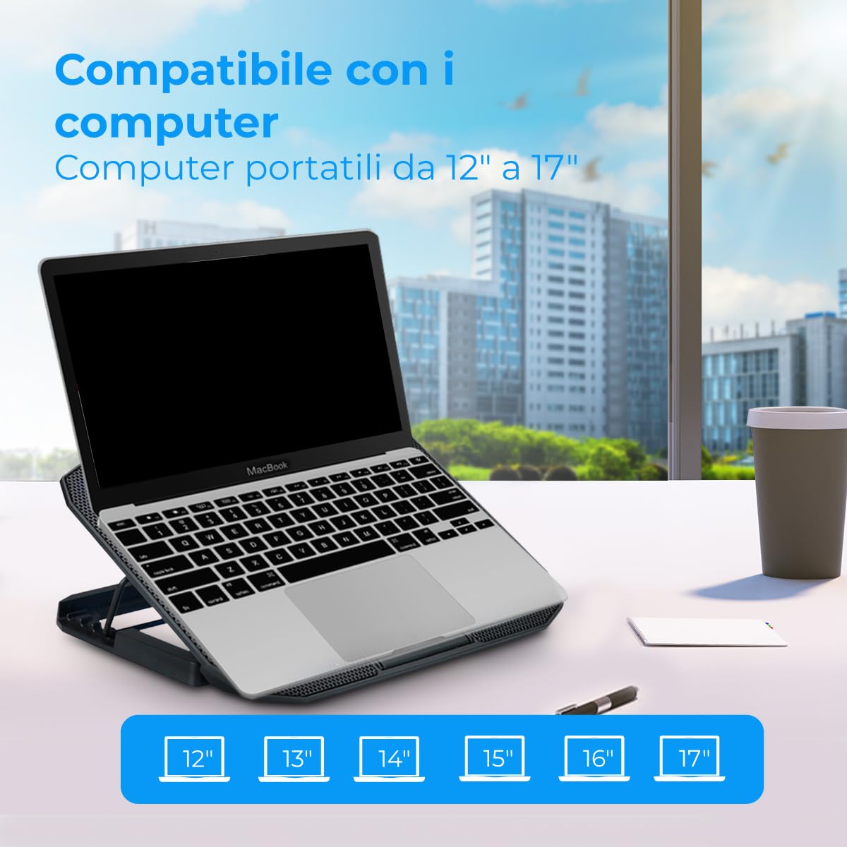 NK PC Giochi Base Raffreddamento Laptop 12-17" 2 Ventole USB