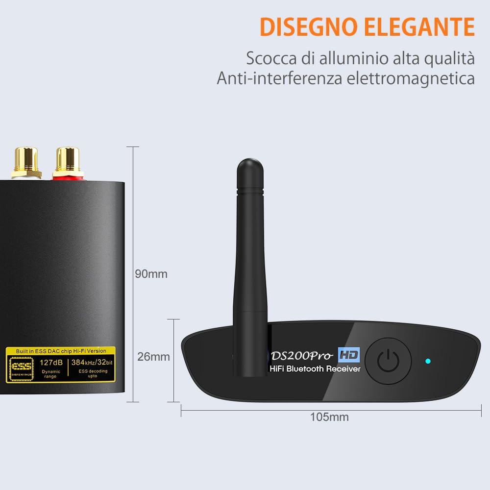 1Mii DS200Pro ricevitore bluetooth LDAC DAC ESS ottico RCA