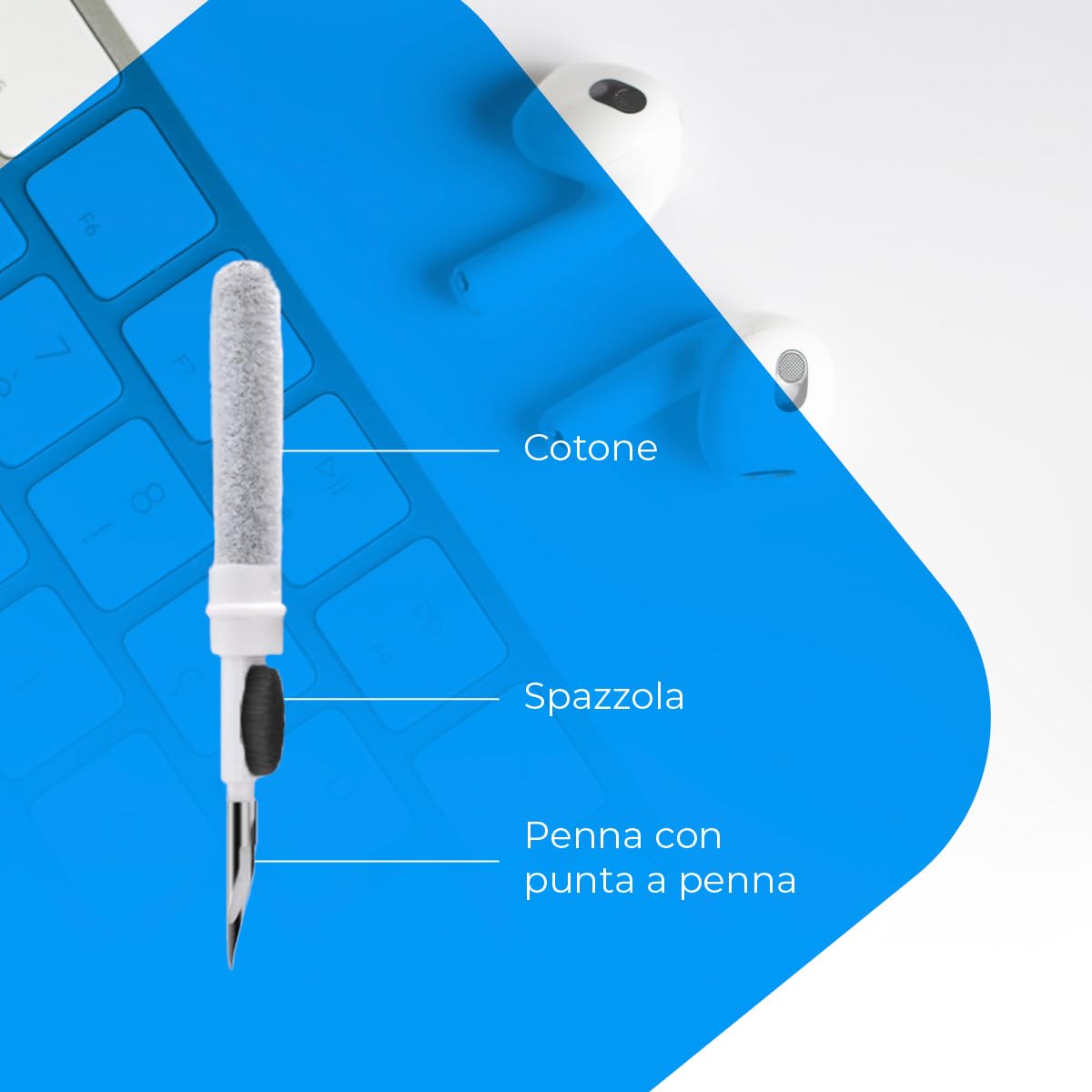 NK kit pulizia AirPods penna 3 in 1 spazzola pinza