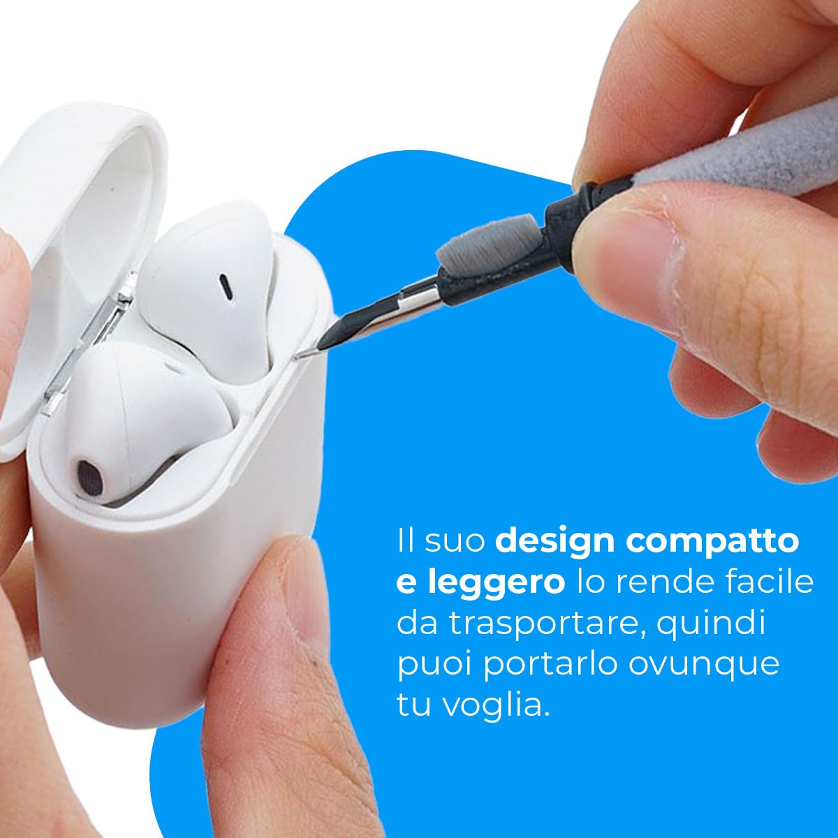 NK kit pulizia AirPods 3 in 1 penna con spazzola per auricolari