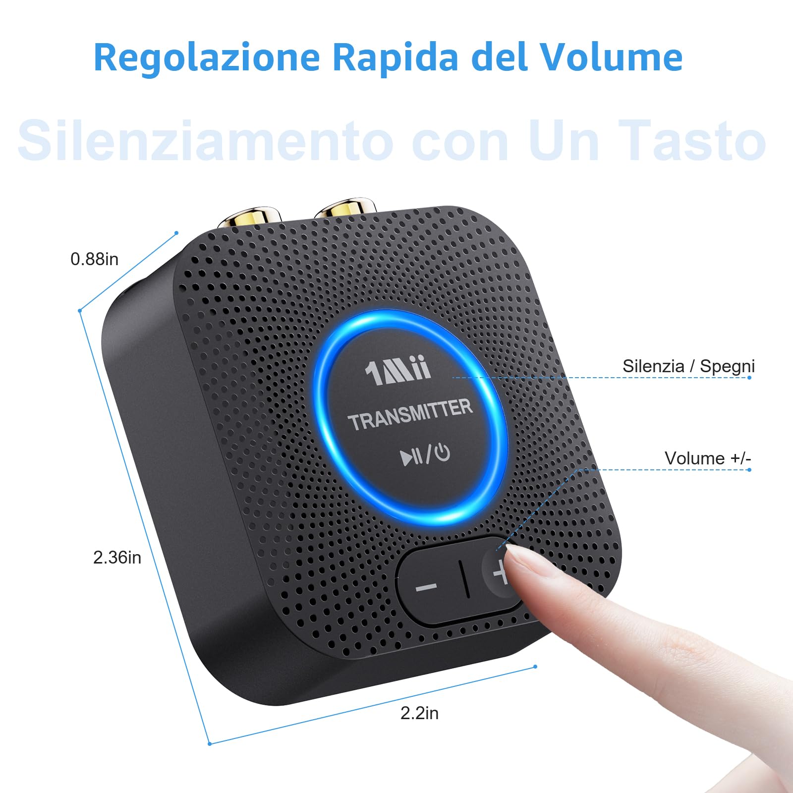 1Mii Kit Audio Wireless 2.4GHz 1TX+2RX AUX RCA