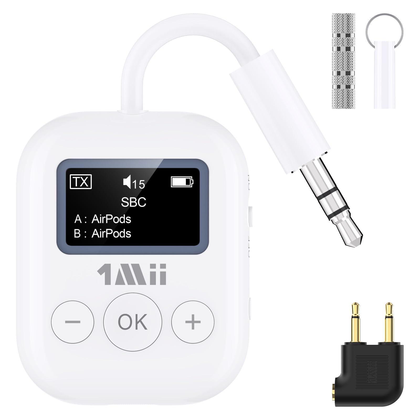 1Mii SafeFly Min trasmettitore bluetooth aptX LL display OLED 25 ore
