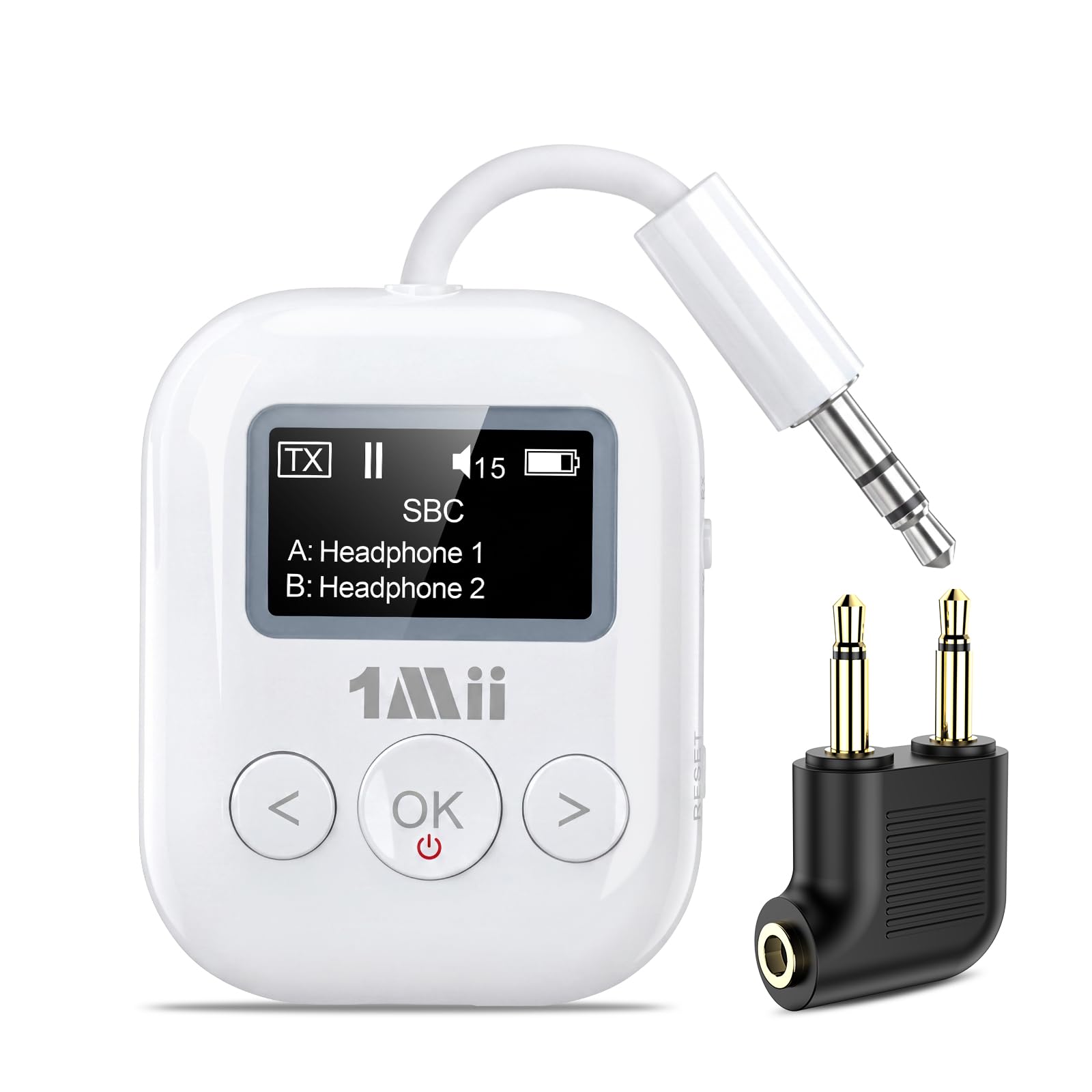 1Mii Bluetooth Transmitter Receiver SafeFly Min+ 2 Cuffie