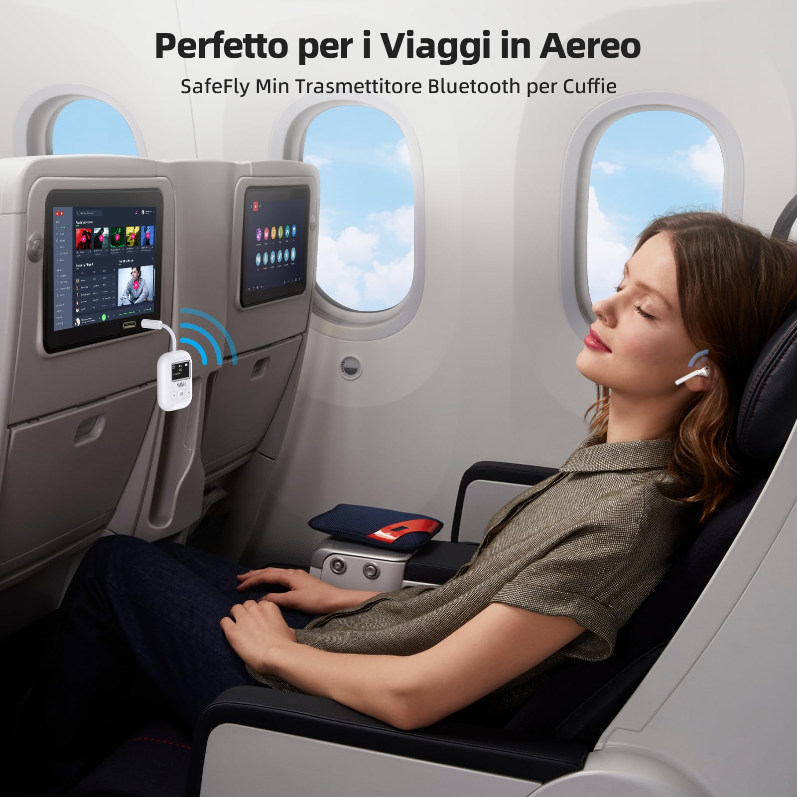 1Mii SafeFly Min trasmettitore bluetooth aptX LL display OLED 25 ore