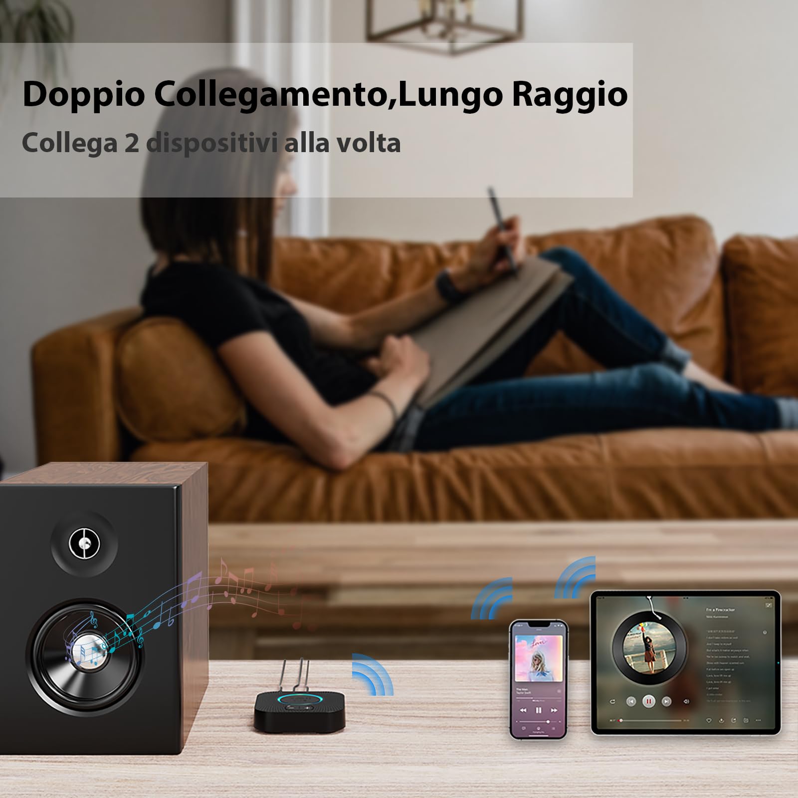 1Mii B06S Ricevitore Bluetooth 5.3 aptX HD RCA AUX