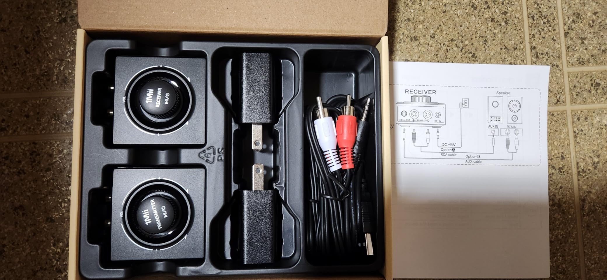 1Mii 2.4G Trasmettitore Ricevitore Audio Wireless 1TX+1RX Bassa Latenza