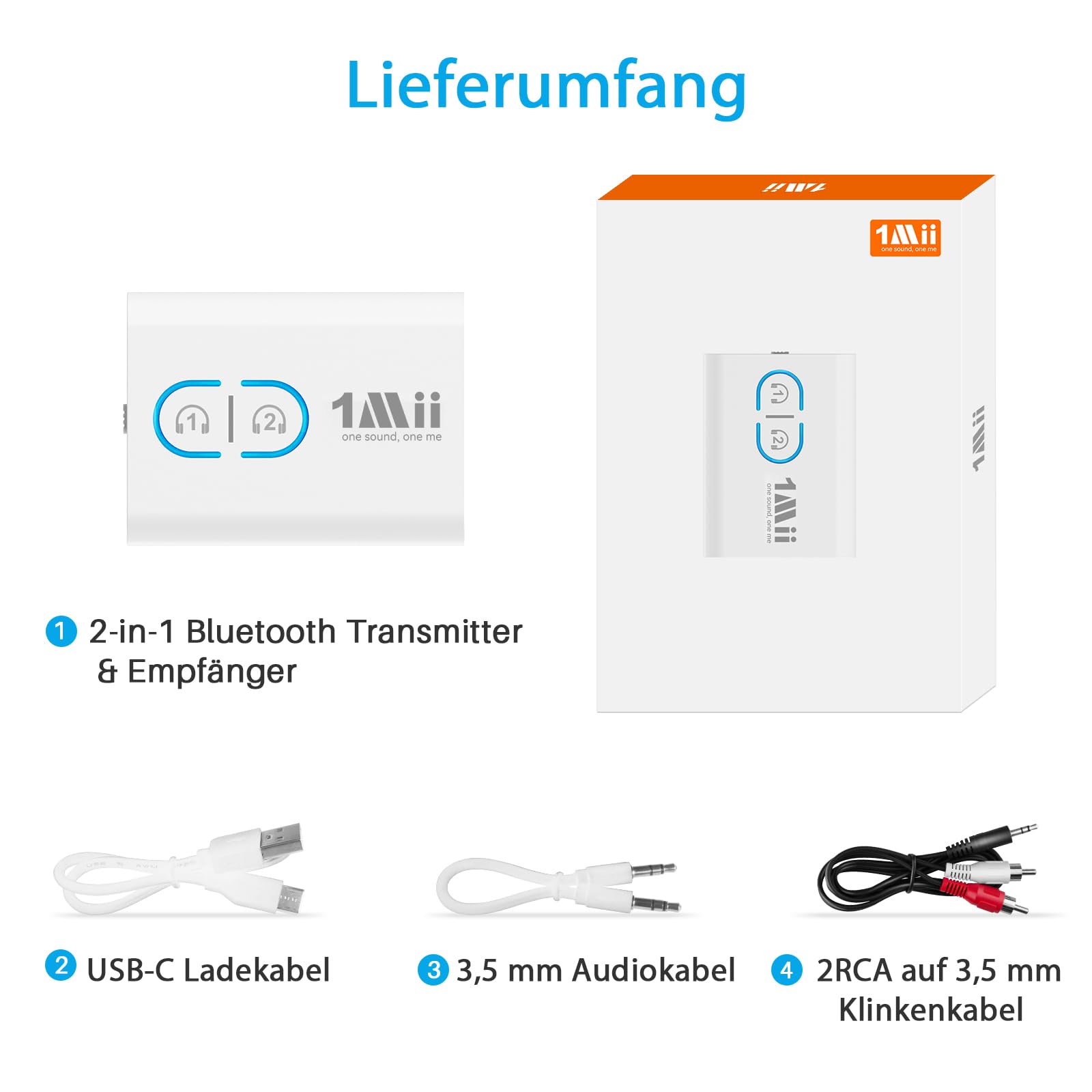 1Mii ML300 Trasmettitore Ricevitore Bluetooth 5.3 aptX AUX