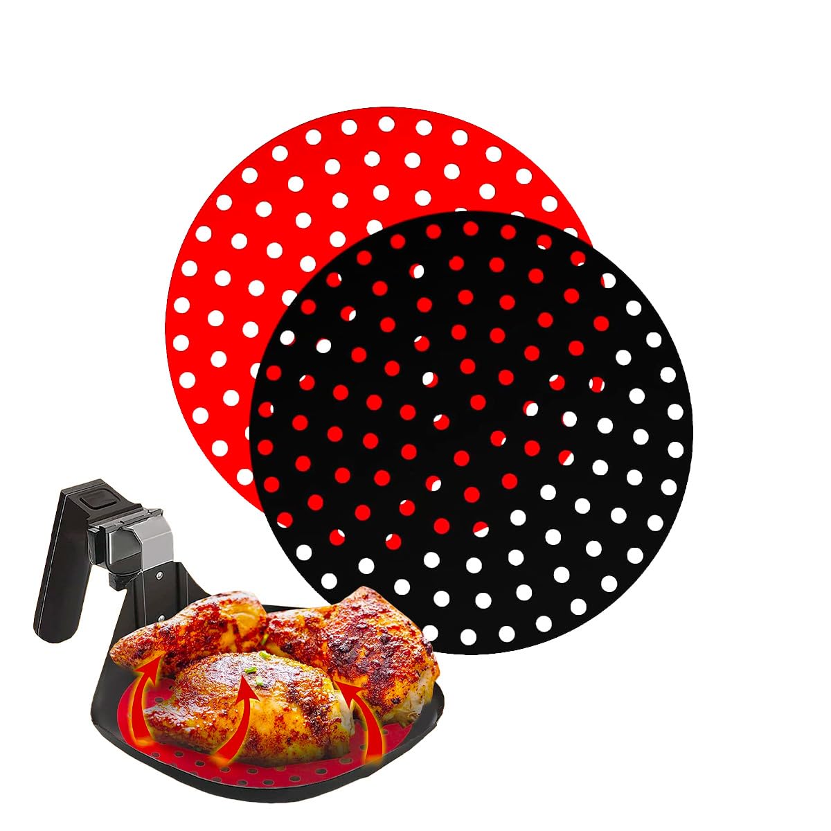 NK tappetino friggitrice ad aria quadrato 19cm 2x silicone